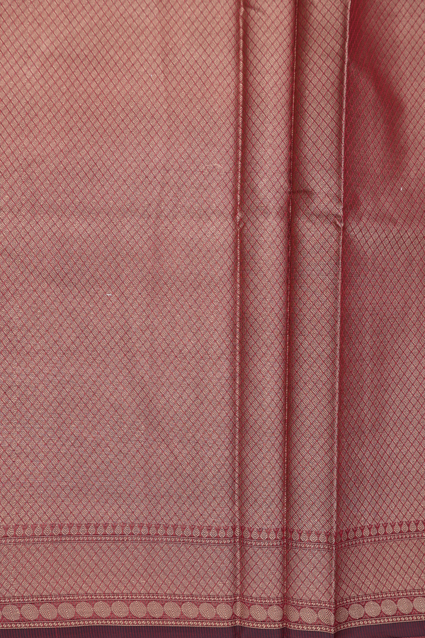 Kota Cotton Saree In Burgundy Red With Floral Design