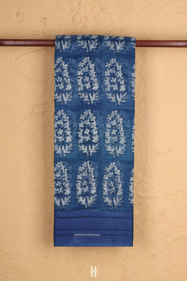 Kota Cotton Saree In Capri Blue With Printed Design