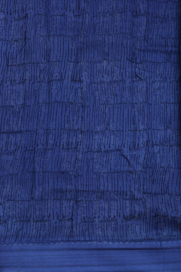 Kota Cotton Saree In Capri Blue With Printed Design
