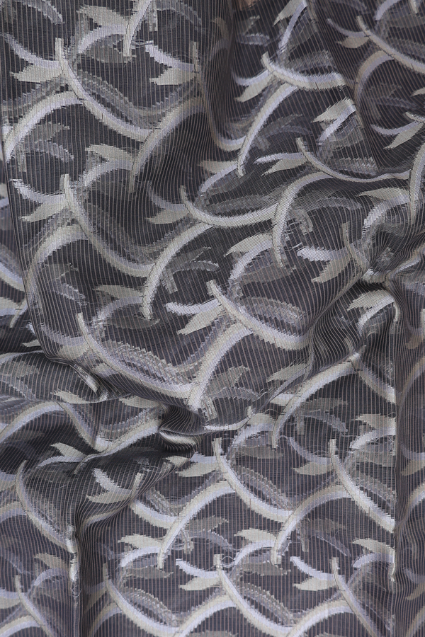 Kota Cotton Saree In Charcoal Grey With Allover Design