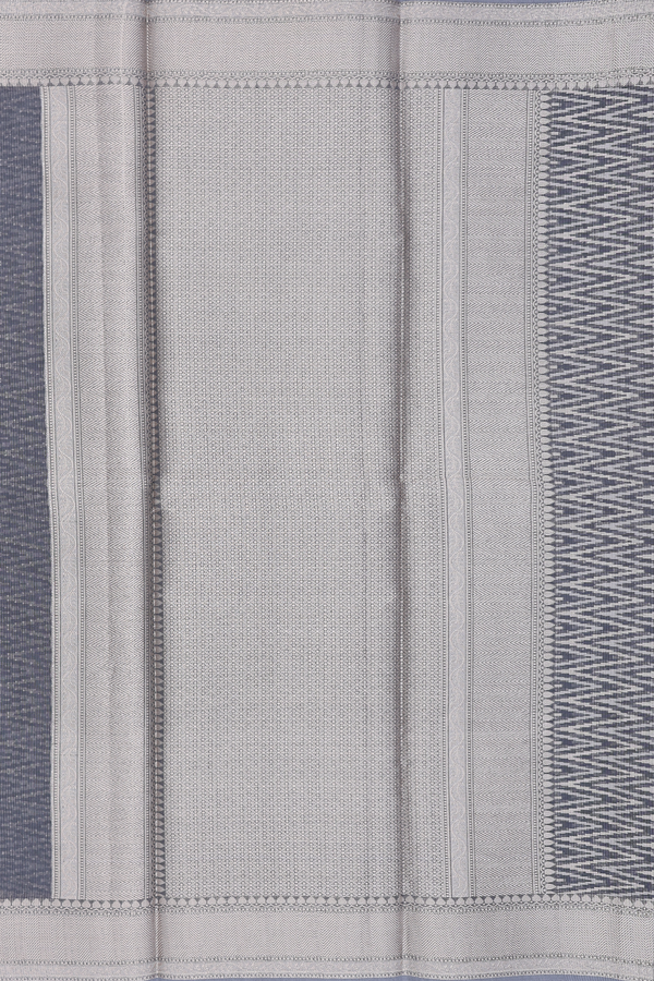Kota Cotton Saree In Charcoal Grey With Chevron Design
