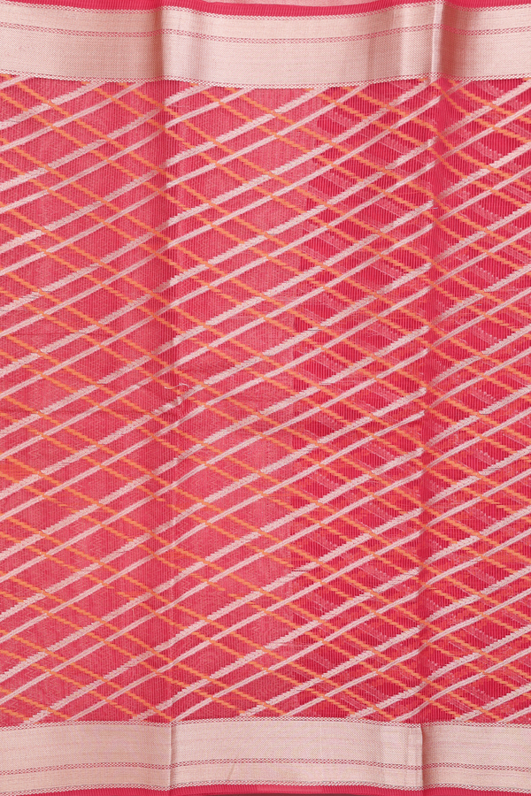 Kota Cotton Saree In Chilli Red With Diamond Design