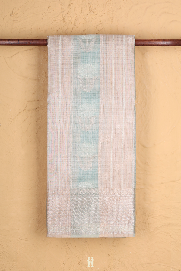 Kota Cotton Saree In Cream And Green With Stripes Design