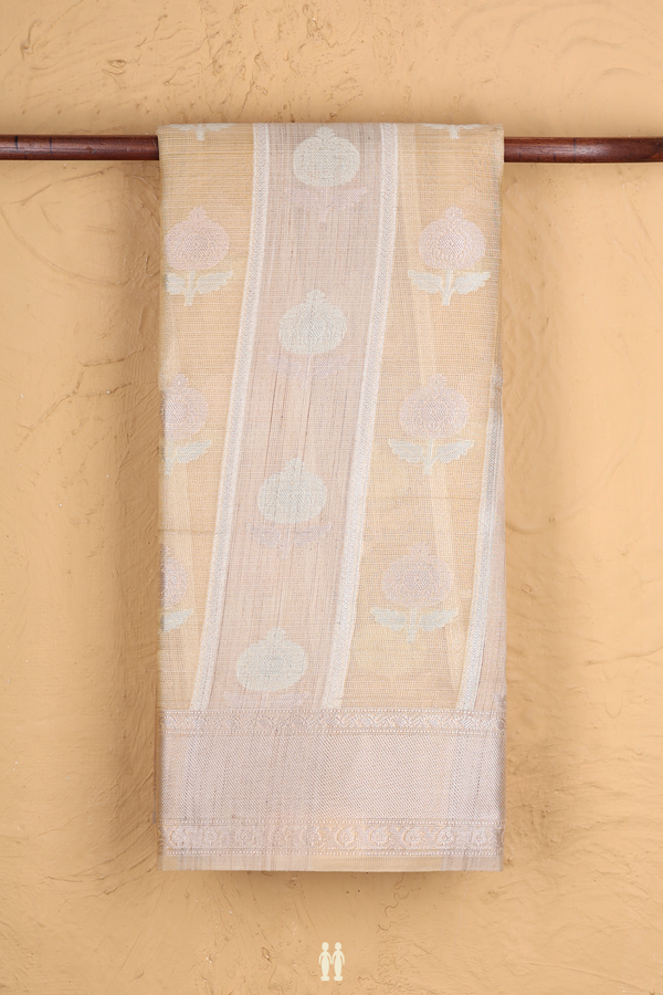 Kota Cotton Saree In Cream And Yellow With Stripes Design