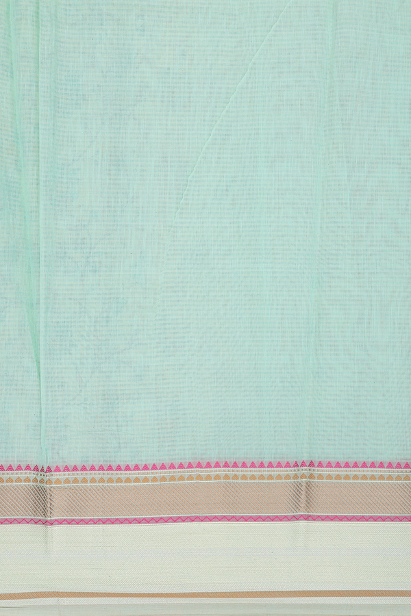 Kota Cotton Saree In Cream Green With Floral Printed Design