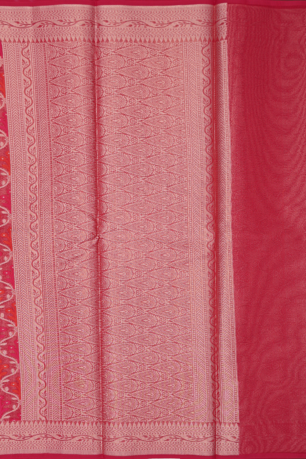 Kota Cotton Saree In Crimson Red With Ogee Design