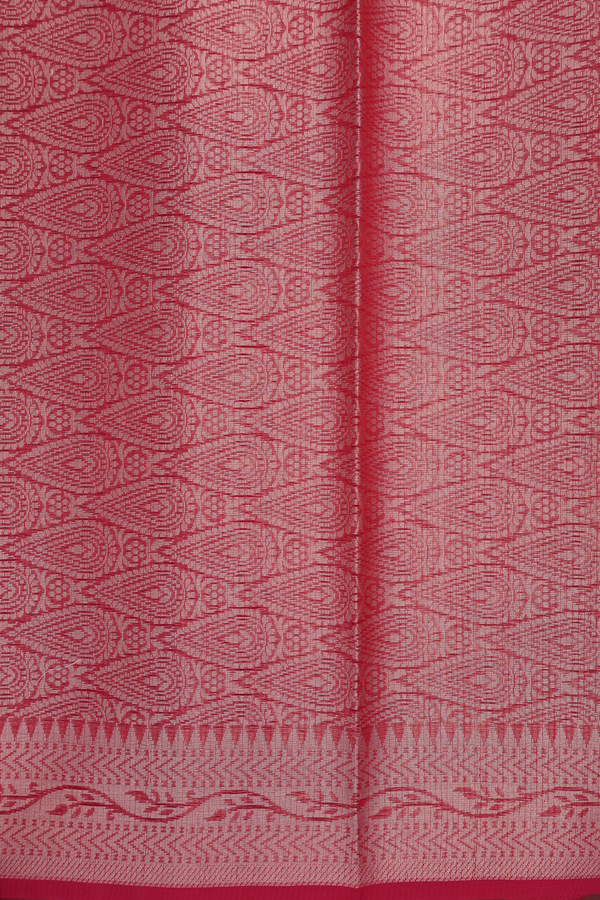 Kota Cotton Saree In Crimson Red With Ogee Design