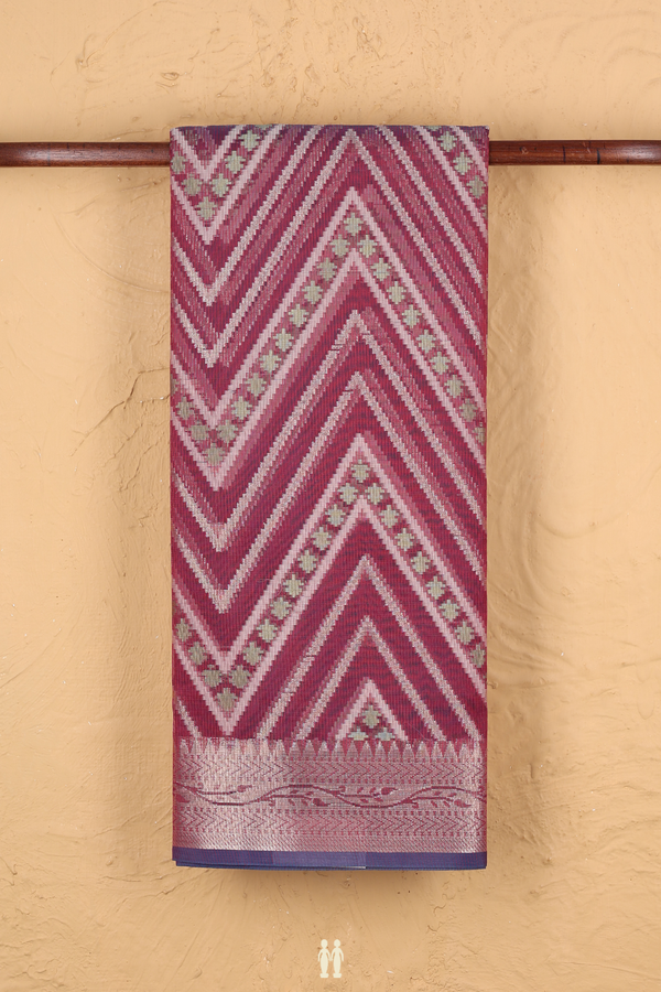 Kota Cotton Saree In Dual Tone With Chevron Design