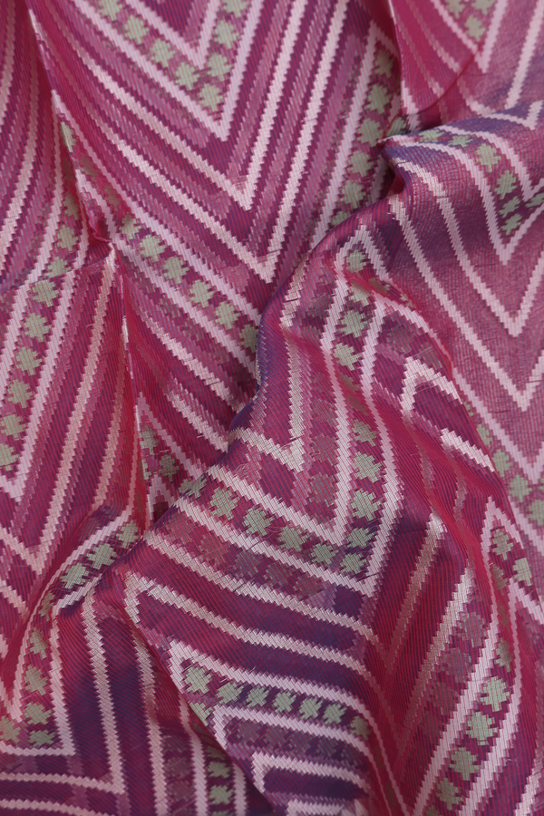 Kota Cotton Saree In Dual Tone With Chevron Design