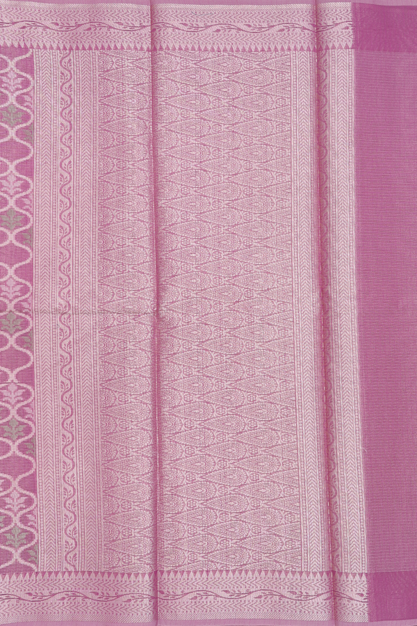 Kota Cotton Saree In Dusty Purple With Scallop Design