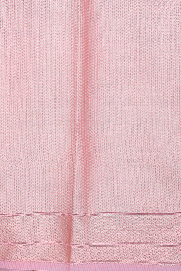 Kota Cotton Saree In Pink With Chevron Design