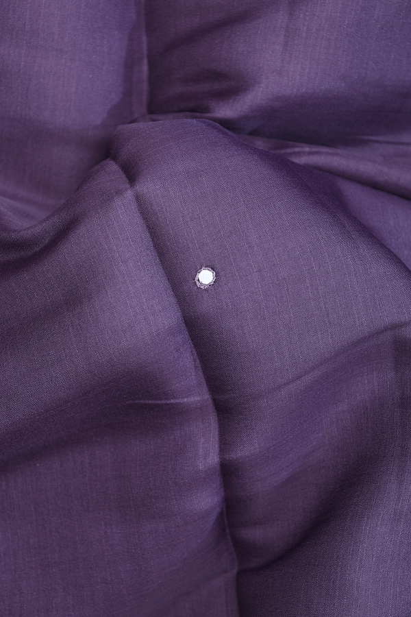 Kota Cotton Saree In Dusty Purple With Mirror Work Buttis