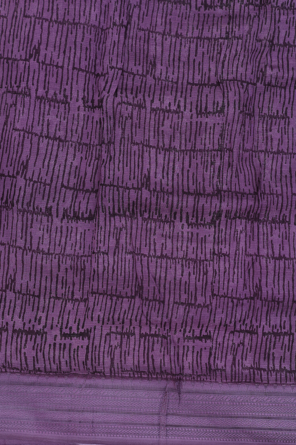 Kota Cotton Saree In Dusty Purple With Printed Design