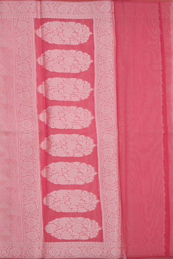 Kota Cotton Saree In Dusty Red With Threadwork Design