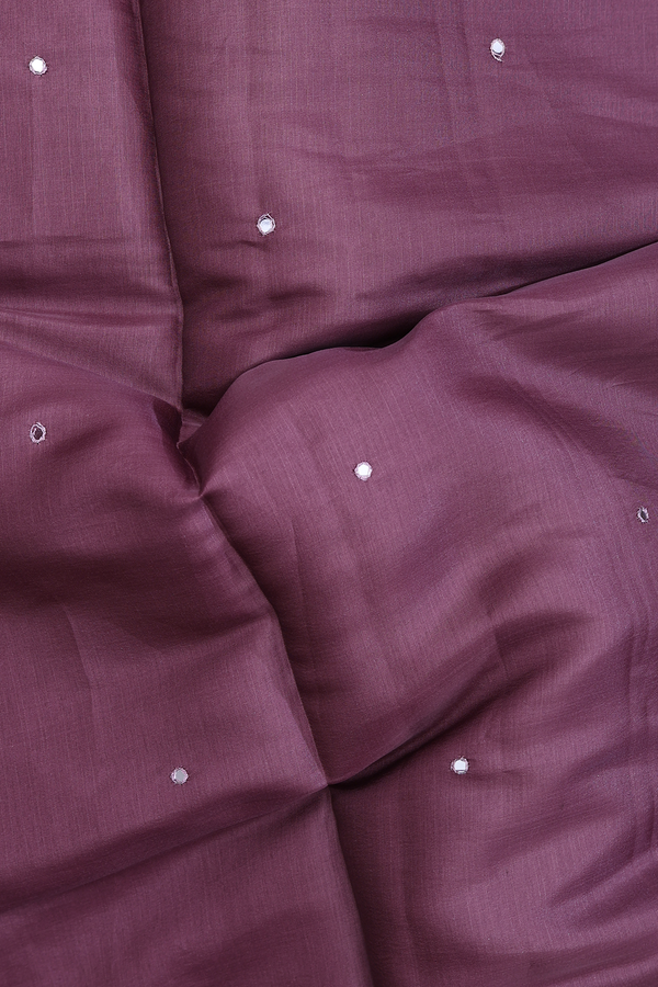 Kota Cotton Saree In Dusty Rose Pink With Mirror Work Buttis