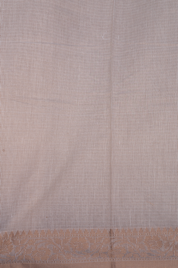 Kota Cotton Saree In Egg White With Floral Embroidered