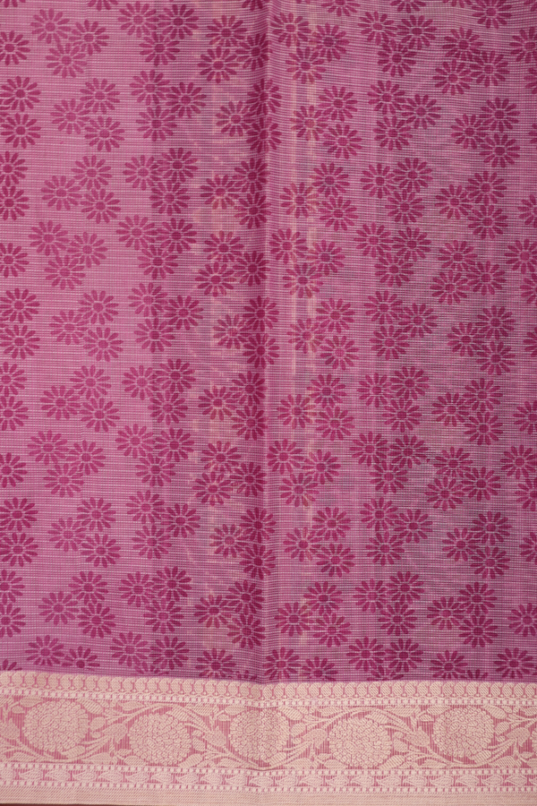 Kota Cotton Saree In Grape Purple With Diamond Design