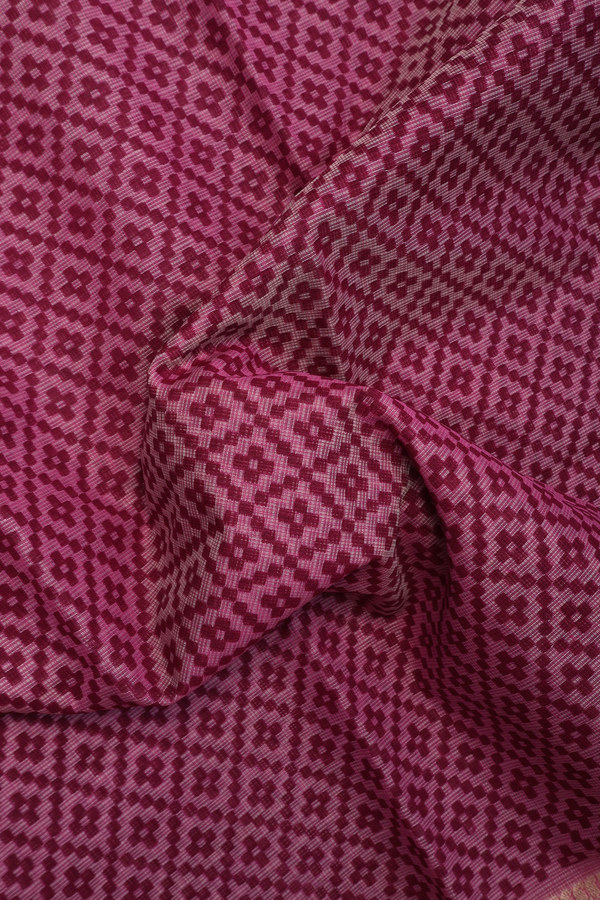 Kota Cotton Saree In Grape Purple With Diamond Design
