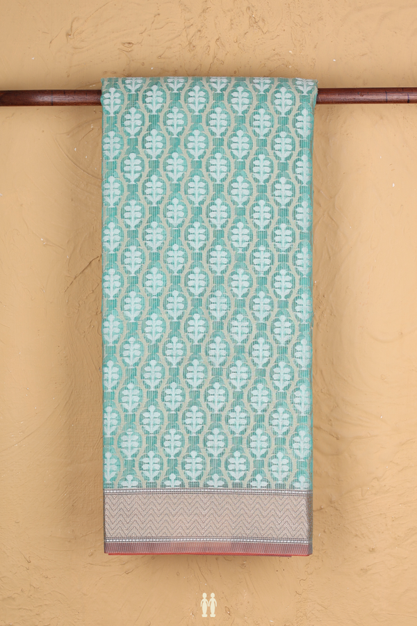 Kota Cotton Saree In Dusty Green With Allover Design