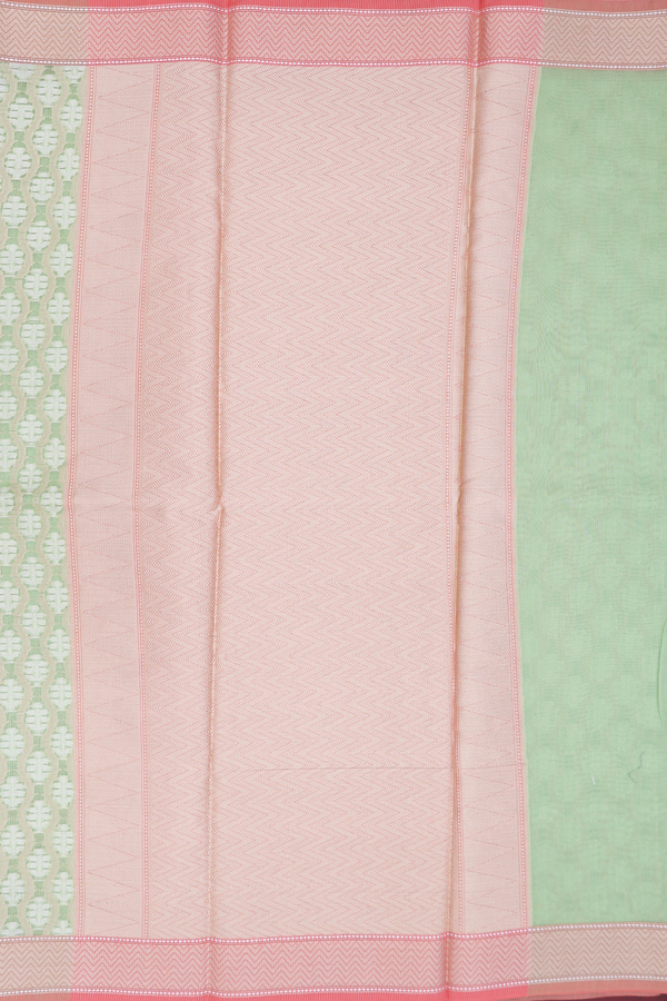 Kota Cotton Saree In Green With Allover Design