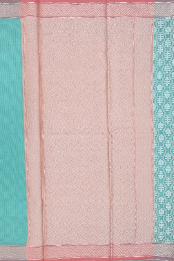 Kota Cotton Saree In Dusty Green With Allover Design