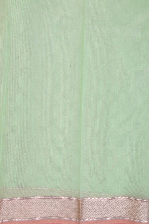 Kota Cotton Saree In Green With Allover Design