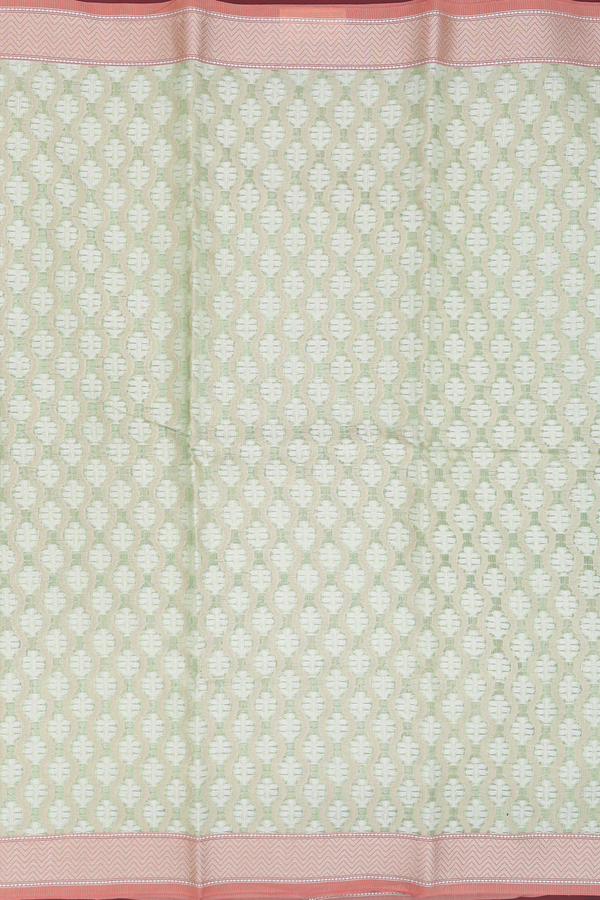 Kota Cotton Saree In Green With Allover Design