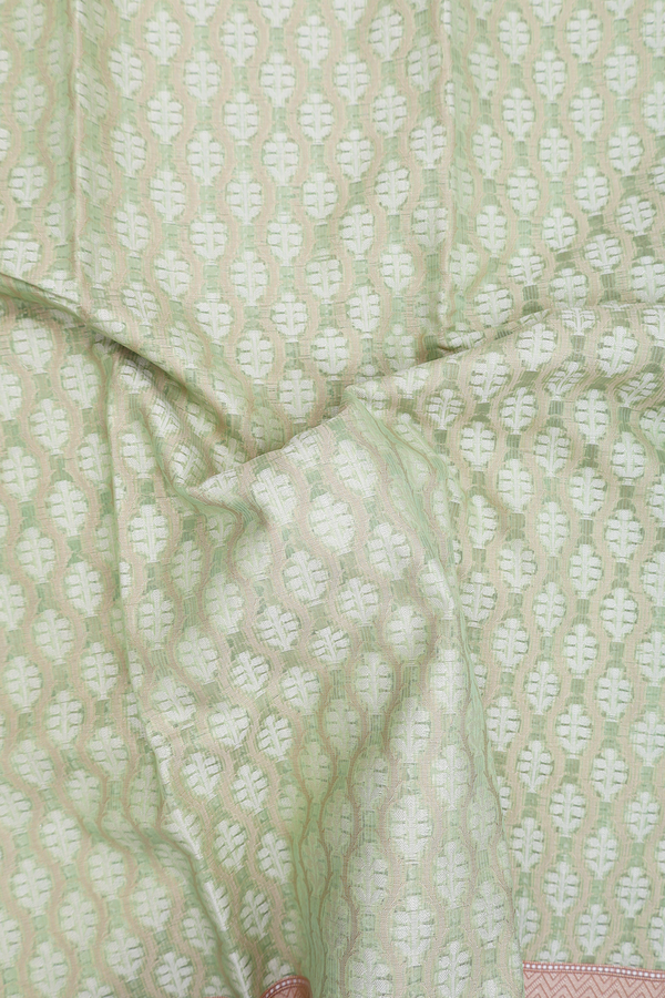 Kota Cotton Saree In Green With Allover Design