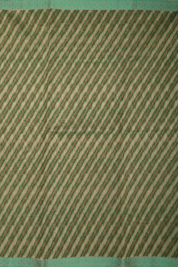 Kota Cotton Saree In Green With Diagonal Design