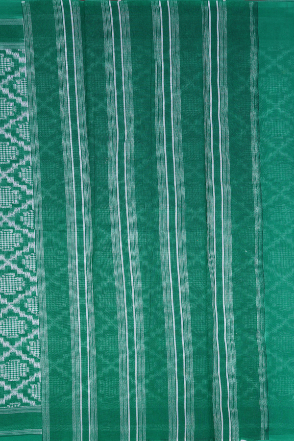 Kota Cotton Saree In Green With Diamond Design