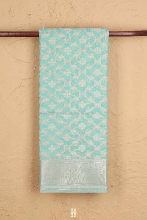 Kota Cotton Saree In Green With Floral Design