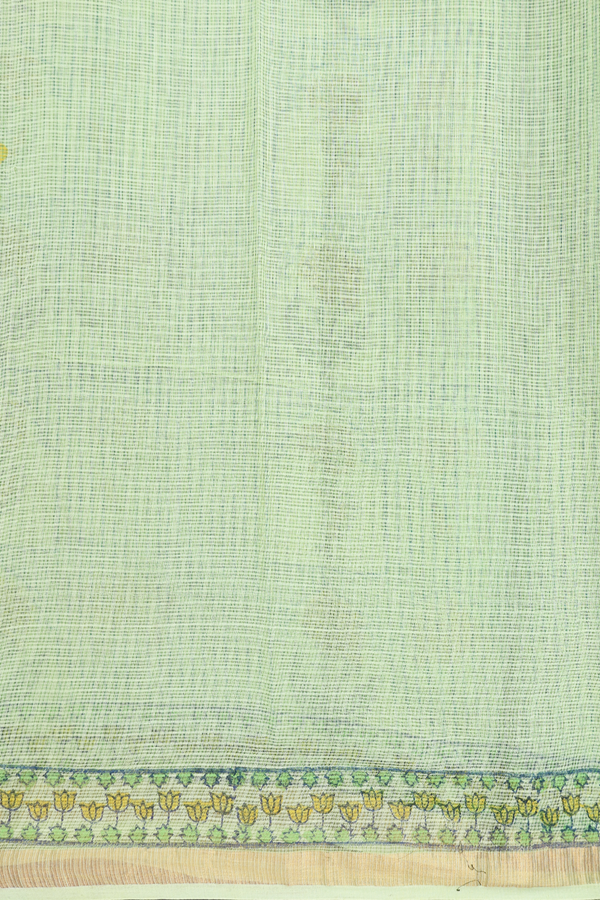 Kota Cotton Saree In Green With Floral Design