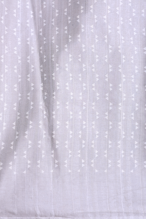 Kota Cotton Saree In Grey And Brown With Printed Design