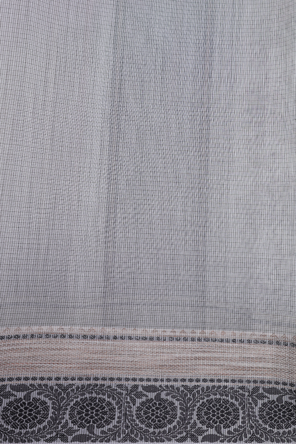 Kota Cotton Saree In Grey With Floral Design