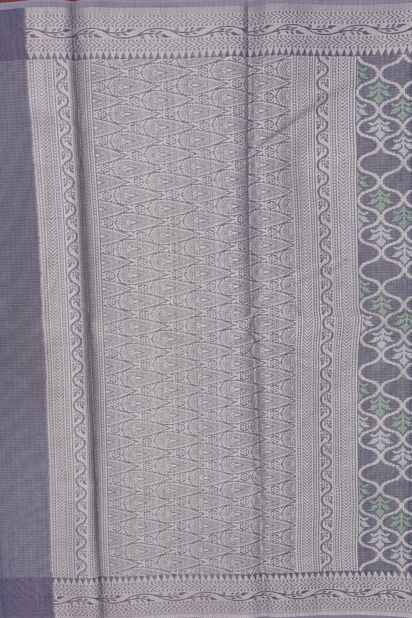 Kota Cotton Saree In Grey With Scallop Design