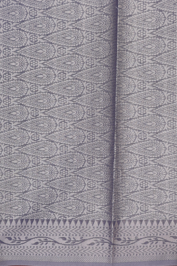 Kota Cotton Saree In Grey With Scallop Design