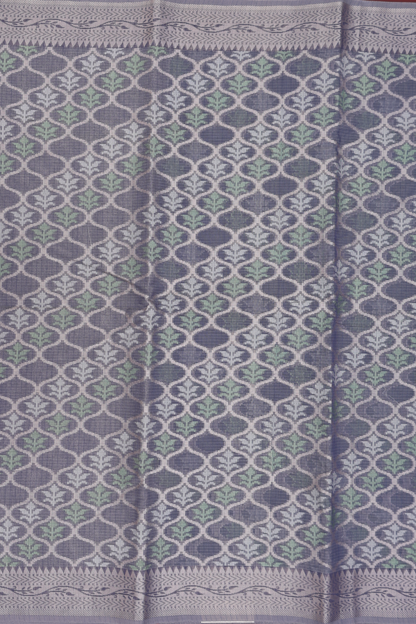 Kota Cotton Saree In Grey With Scallop Design