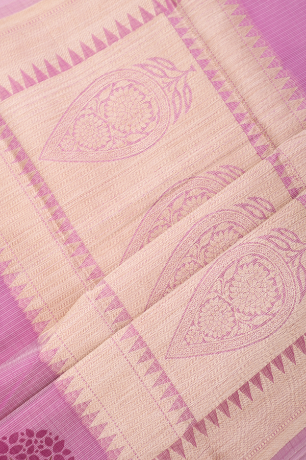 Kota Cotton Saree In Lavender With Tree Motifs