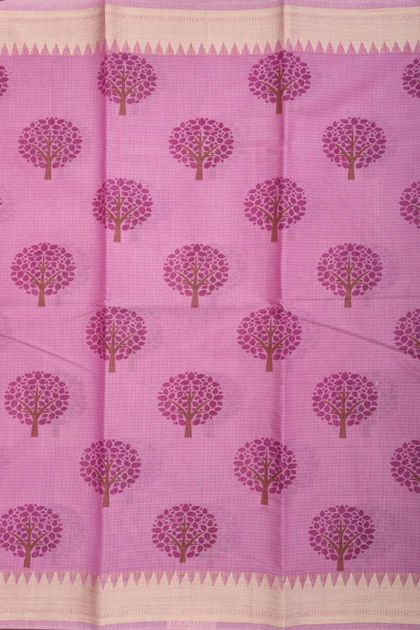 Kota Cotton Saree In Lavender With Tree Motifs