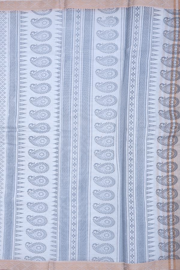Kota Cotton Saree In Light Grey With Floral Printed Design