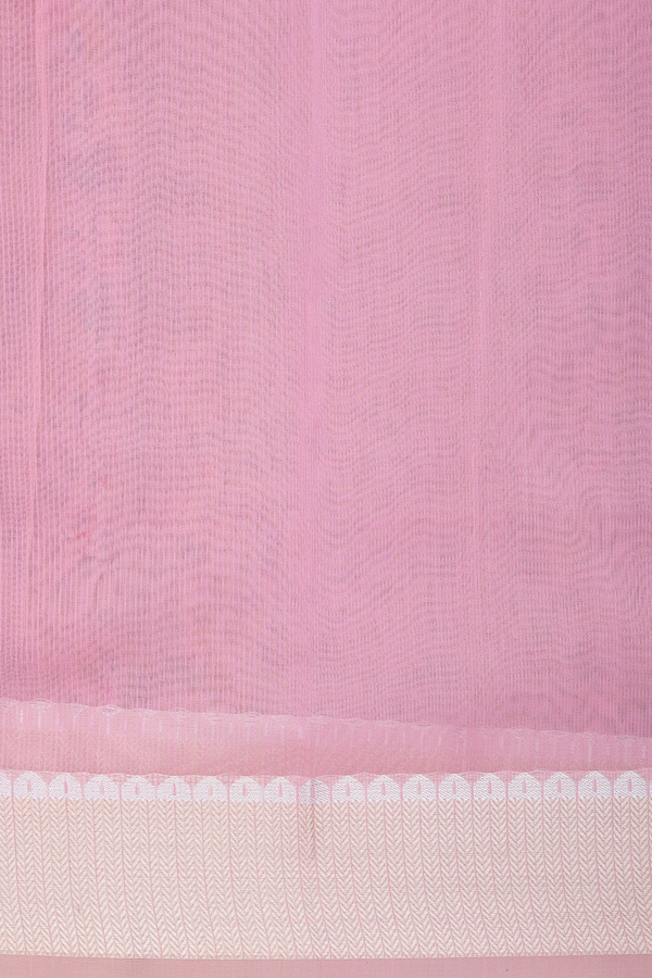Kota Cotton Saree In Light Pink With Allover Floral Design