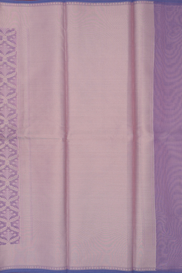 Kota Cotton Saree In Light Purple With Floral Thread Design