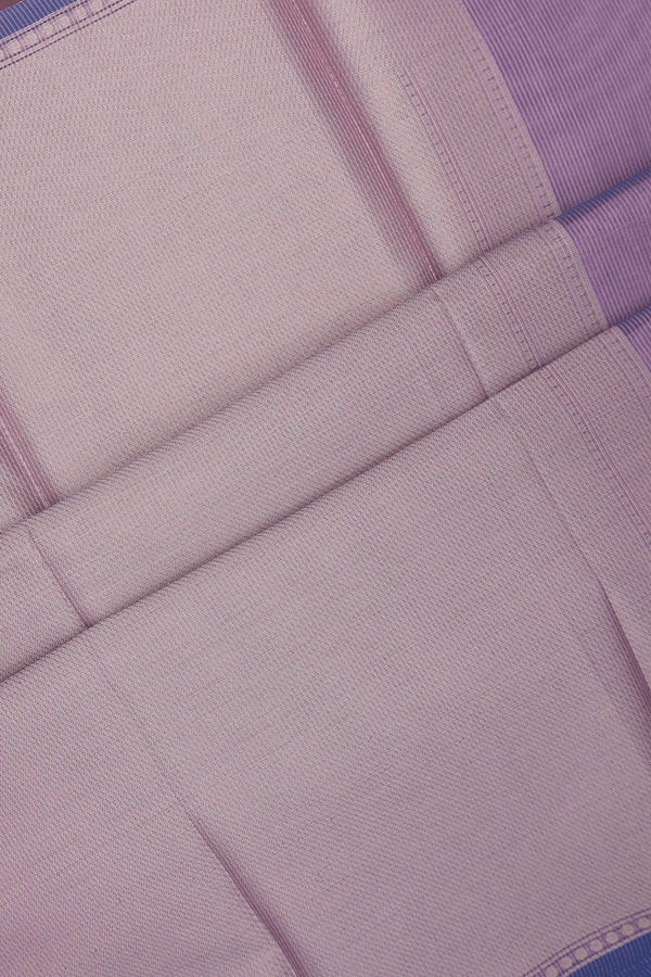 Kota Cotton Saree In Light Purple With Floral Thread Design