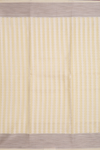 Kota Cotton Saree In Light Yellow With Triangle Design