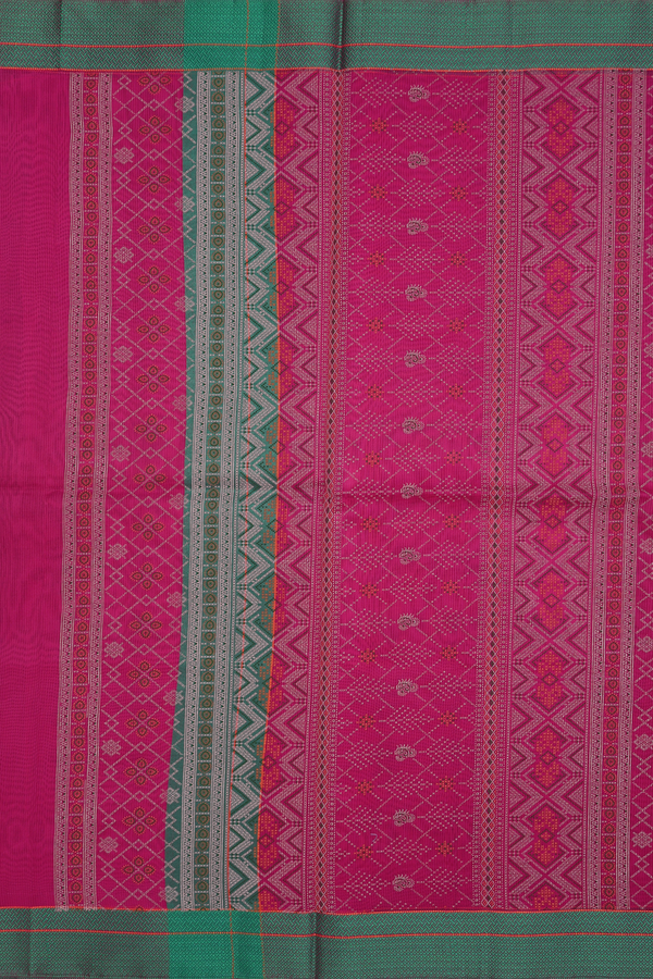 Kota Cotton Saree In Magenta With Diamond Design