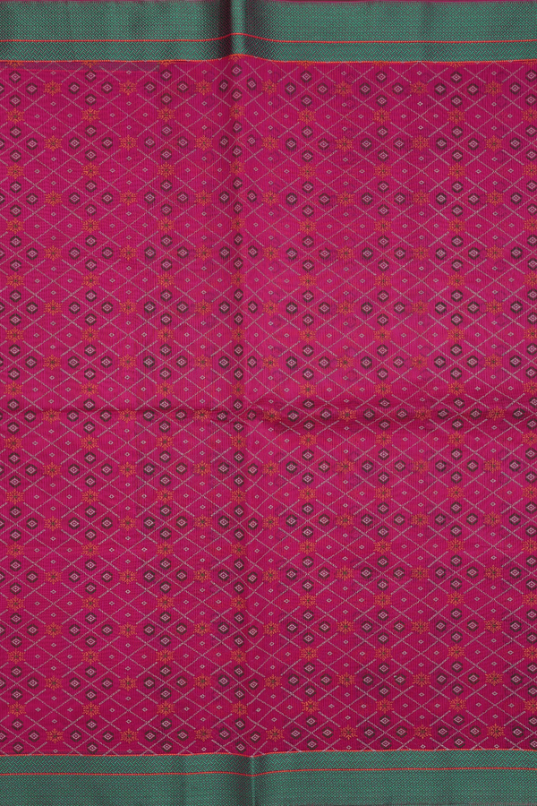 Kota Cotton Saree In Magenta With Diamond Design