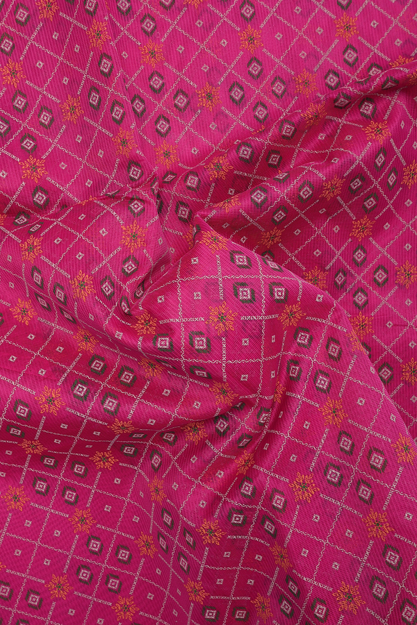 Kota Cotton Saree In Magenta With Diamond Design