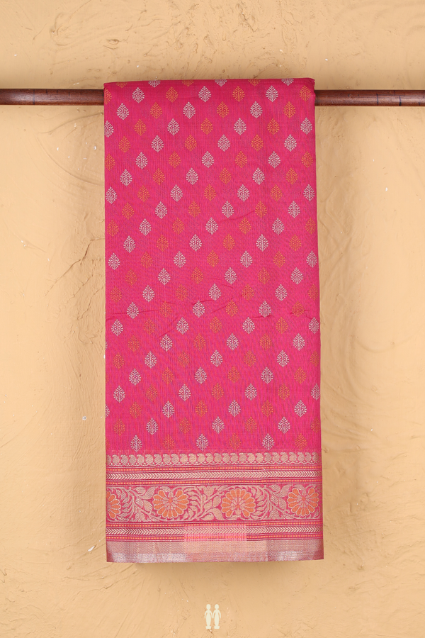 Kota Cotton Saree In Magenta With Printed Design
