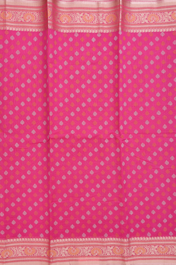 Kota Cotton Saree In Magenta With Printed Design
