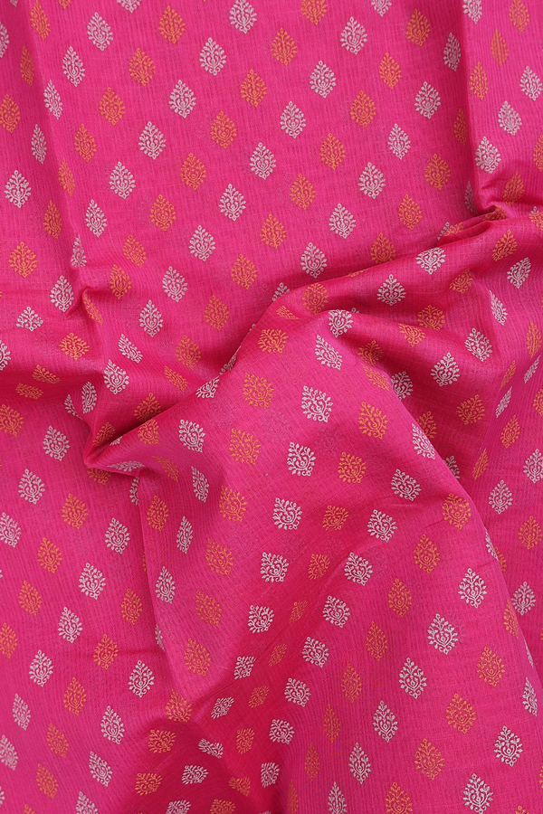 Kota Cotton Saree In Magenta With Printed Design